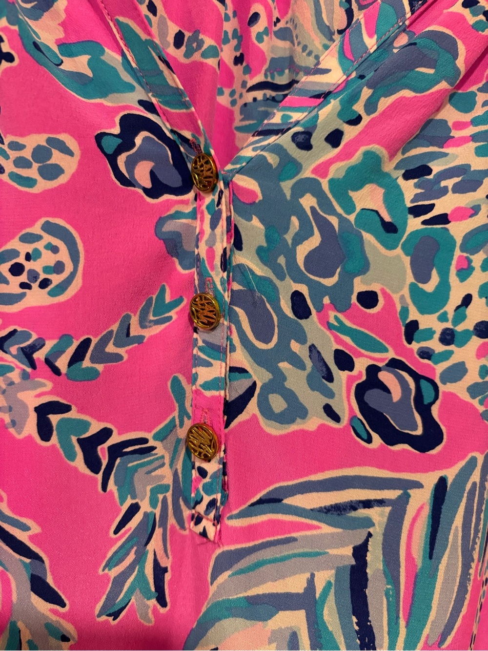 Lilly Pulitzer Elsa Silk Top Mandevilla Pink New Kids On The Dock Pink Blue S - Picture 5 of 13